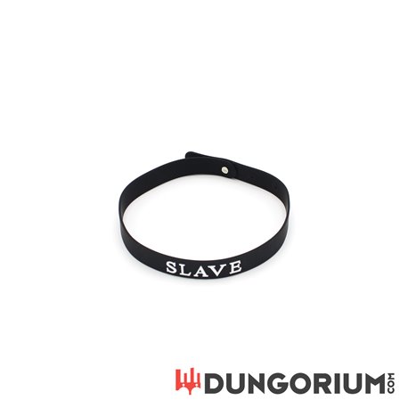 Silikon Halsband mit Aufdruck "Slave"-8720246444803