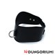 Schwarzes Lederhalsband mit D-Ring 