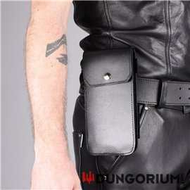 Schwarzes Handyetui aus Leder 