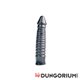 Großer Dildo mit geriffeltem Schaft in Schwarz