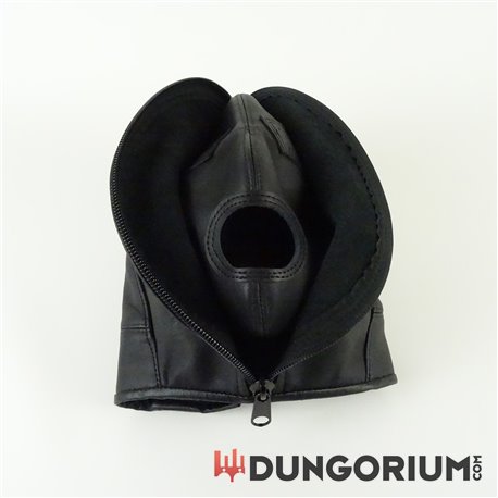 Doppel-Ledermaske mit Reißverschluss