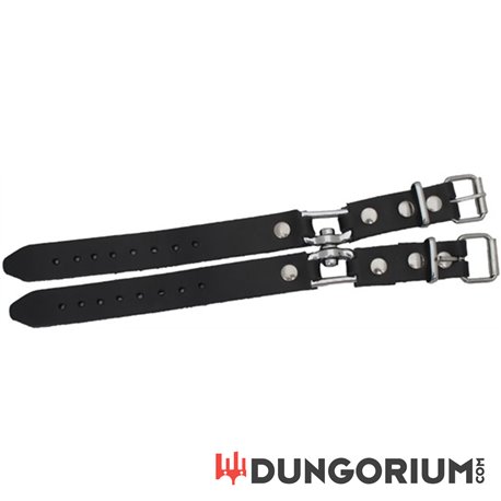 Mister B Leder Handfesseln mit Scharnierband -8718788012659