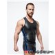 Neopren Tank Top schwarz mit bunten Absetzungen 
