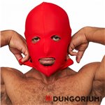 Lycra Maske rot Mund und Augen offen 