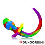 Oxballs Dog Tail Butt Plug - Regenbogen 